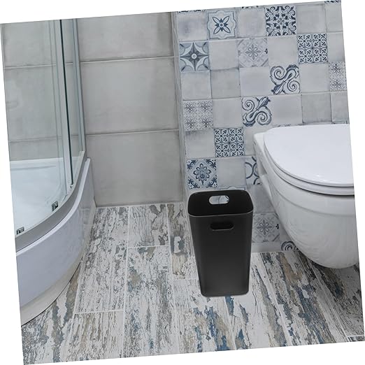 No Lid Kitchen Trash Can Black Multi-Functional Wastebasket for Home Office Bedroom and Living Room Easy to Clean Garbage Container