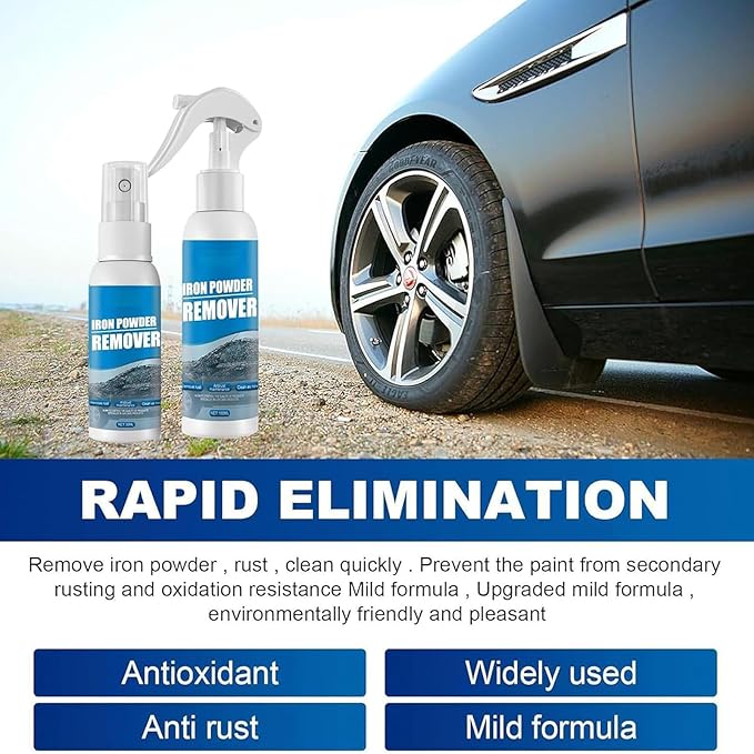 Multi-functional Quick-acting Rust Removal Spray 30ML &amp 100ML Car Rust Removal Spray Iron Power Remover for Metal Car Bikes Tools Furniture (100ml*3)