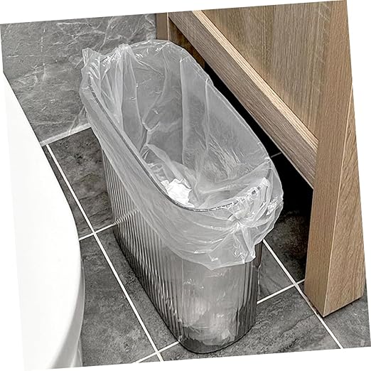 Angoily Transparent Trash Can No Touch Wastebasket for Kitchen Bathroom Office Easy Monitoring User Friendly Design Compact Garbage Container for Spaces