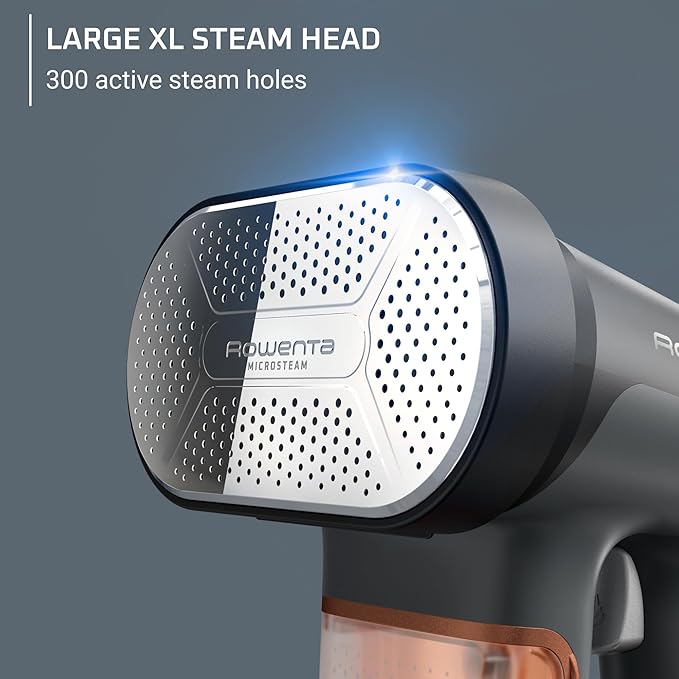 Rowenta Iron Steamer for Clothes 3in1 Hand Held Steamers Clothing Steamer Ironing Lint Remover 7.1 Oz Tank 1875 Watts Auto-Off Black &amp Copper DR8855