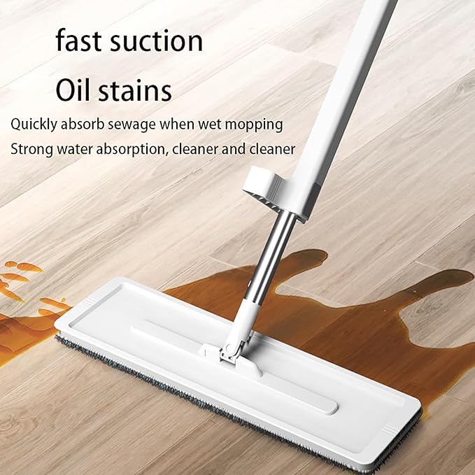Squeeze Mop Magic Flat Hands Free Washing Lazy Mops - 360 Microfiber MopWet Mop Dry Floor Cleaning Mop for Hardwood Laminate Vinyl Tiles (Size : Mop+2 Cloth)