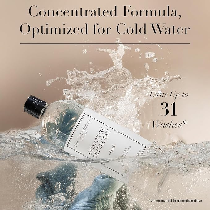 The Laundress Luxury Laundry Detergent 31 Loads Scented Signature Classic Fragrance Concentrated Triple Enzyme Deep Cleaning and Targeted Stain Remover 96% USDA Biobased Product (Pack of 2)