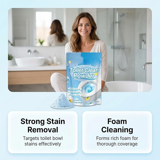 Household Toilet Cleaner Powder Easy To Use Easily Dissolves Stains.(1pcs)