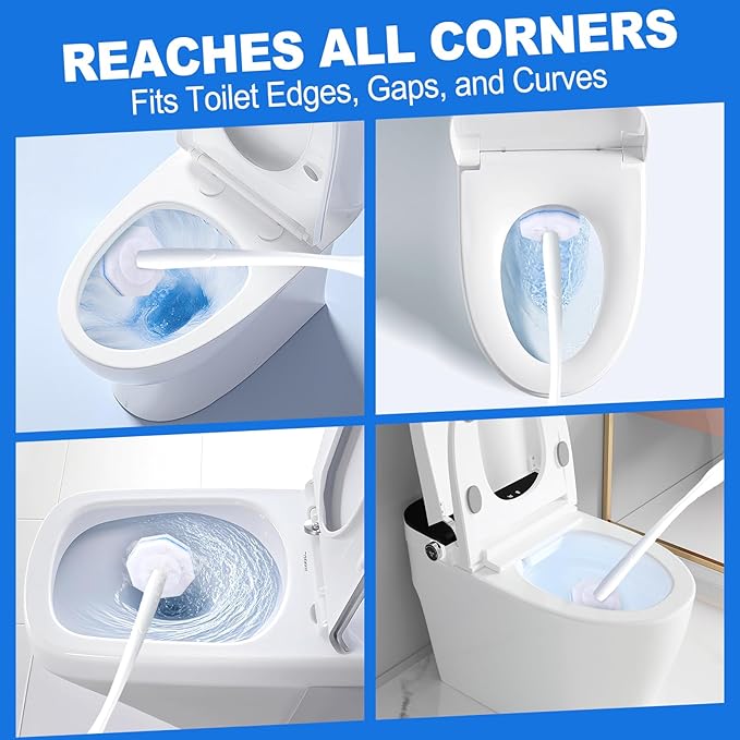 100 Count Disposable Toilet BrushToilet Cleaner Wand Refills Compatible with Most Toilet Brushes- No Falling Apart Fresh Fragrance4X Cleaning PowerBathroom Cleaning.