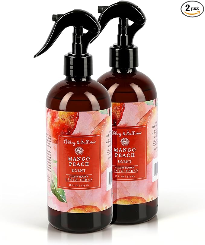 Abbey &amp Sullivan Linen Spray Mango Peach Fabric Freshener and Fragrance Room Spray Pack of 2 16 oz