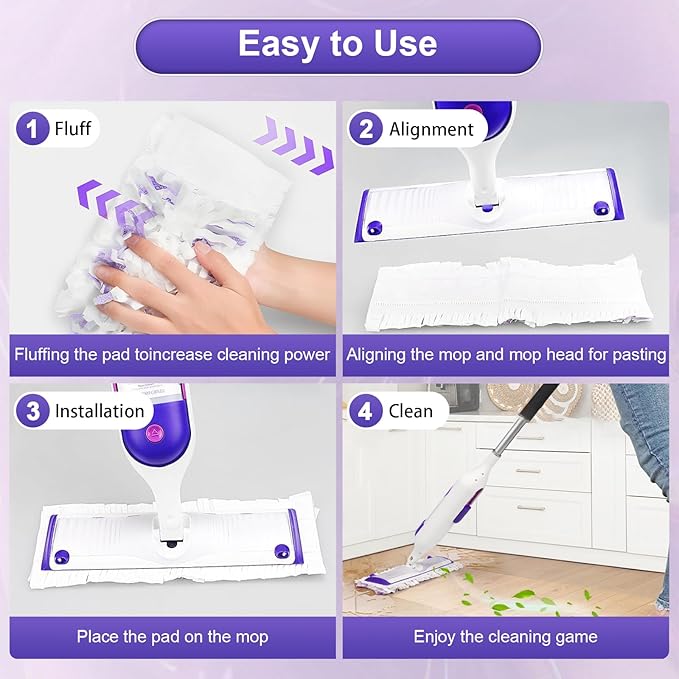 32 Count Disposable Power Mop Pads for Swiffer Power Mop Pad 14-Layer Thickened Spray Cleaning Repalcement Mopping Pads for All Finished Floors