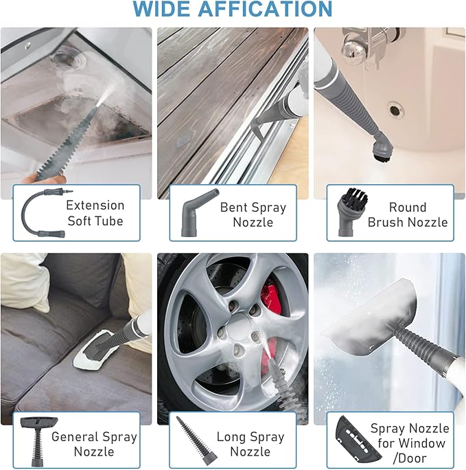 1000W Portable Handheld Steam er High Temperature Pressurized Steam ing ioshine with Brush Heads Measuring Cup for Kitchen Furniture Bathroom Car