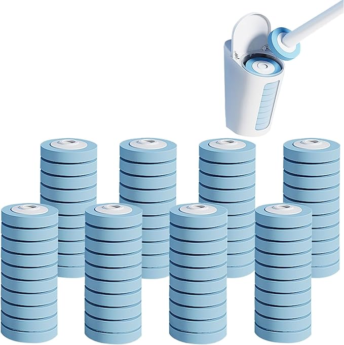 Disposable Toilet Bowl Cleaner Wand Refills Toilet Cleaners for Inside The Bowl Toilet Wand Kit Only Fit Handle (Color : 80 Refill Without Brush Size : Ocean)