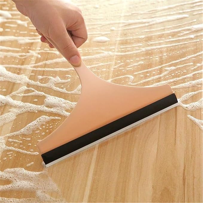 Window Glass Wiper Scraper Cleaner Brush Car Window Bathroom Household Cleaning Tool ﻿(3pcs Pink)