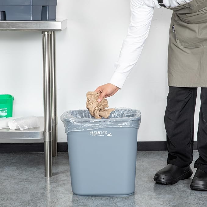 Restaurantware-RW Clean 13 Gallon Trash Bags 1000 Light-Duty Garbage Can Liners- Fits 12-16 Gallon Trash Cans Stretchable Clear Plastic Bin liners with Star Seal Bottom