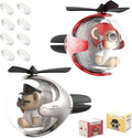 2Pcs Pilot Car Air Freshener Cute Bear Car Vent Clip Air Freshener Automotive Air Outlet Fan Diffuser Automotive Interiors Vent Decoration (Silver+Red)