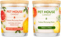 One Fur All Pet House Candle 2 Pack - Plant-Based/Soy - Clean Burning Scented Long Lasting Pet Odor Candle for Home - Ruby Red Grape Fruit Fresh Citrus