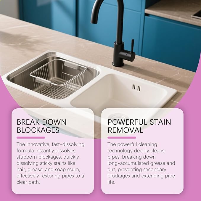 Foam Drain Cleaner Sink Drain Maintenance Cleaner For Home Hair &amp Grease Residue Remover For Kitchen Bathroom Pipes(1PCS)