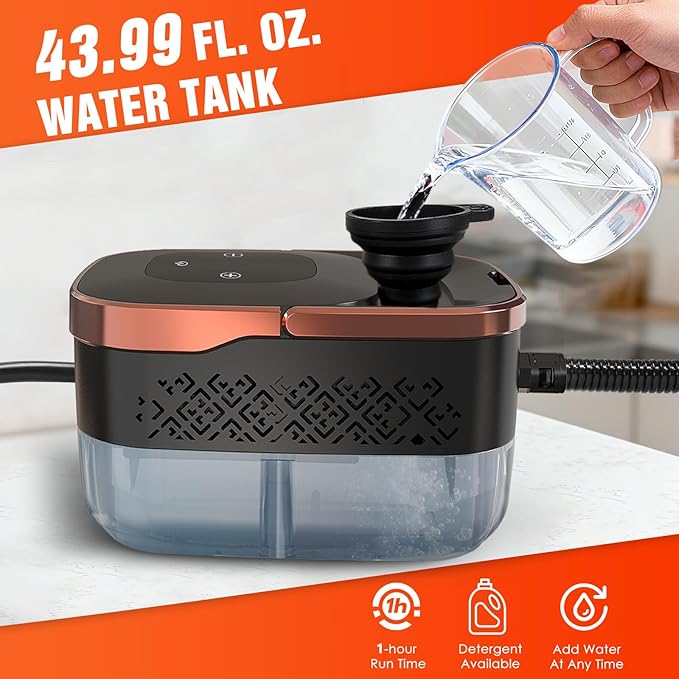 IPOW Steam Cleaner 6-Level Adjustable 15s Fast Heat-Up with 1250ml Tank and 16 Accessories for Cleaning Kitchen FloorToilet Bathroom Car SeatsWindows