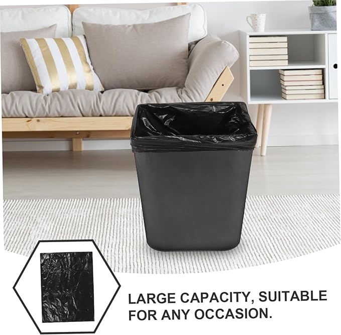 25pcs Thickened Hdpe Trash Bags Large Capacity Leak-resistant Garbage Bags for Kitchen Bathroom Office Waste Disposal