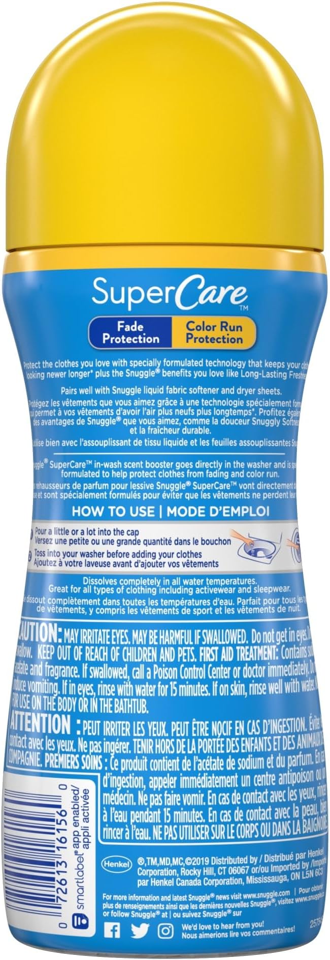 Snuggle SuperCare in-Wash Scent Booster Lilies and Linen Fade Protection and Color Run Protection 9 Ounce 4 Count