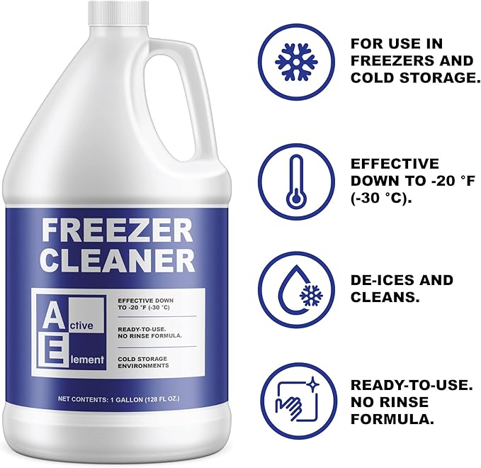 Freezer Cleaner – 4 Gallon | Deices and Cleans Ready to Use Commercial Strength For Cold Storage Works Down to -20°F