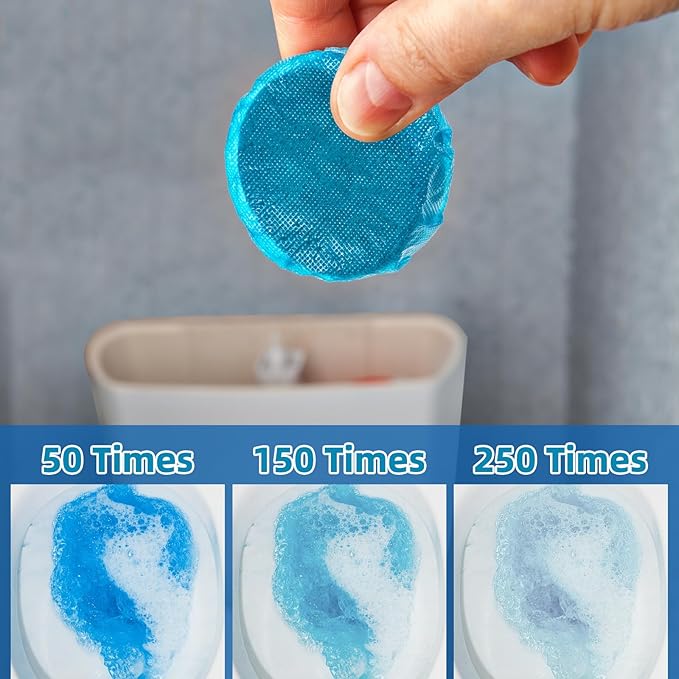 G · PEH Toilet Blue Cleaner Tablets: 108 Pack Automatic Toilet Bowl Cleaner Tablets Multipurpose Bathroom Cleaners Drop in Tank for Bathroom Freshening Smell &amp Effective Cleaning