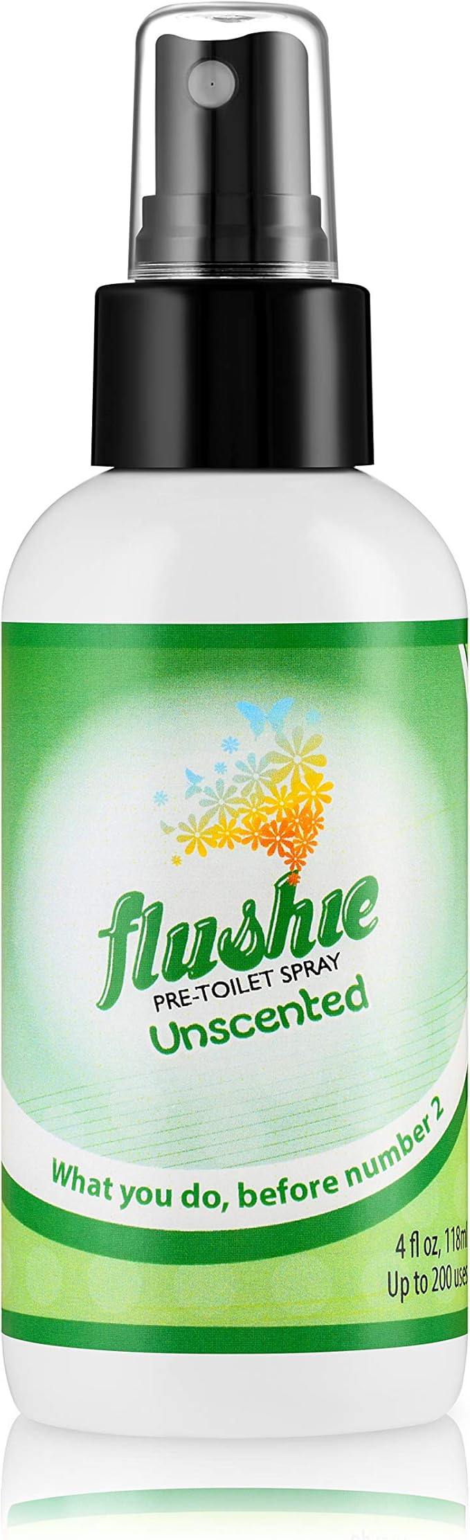 Flushie Pre-Toilet Spray Poop Spray Travel Size Toiletries Bathroom Spray for Toilet Traveling Essentials Poop deodorizer Poop Odor eliminator 4oz (Unscented 2 Pack)