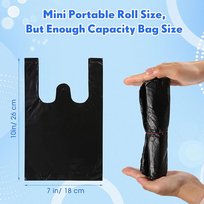 2000 Pcs Sanitary Napkin Disposal Bags with Handles Sanitary Disposal Bag 10.2 x 7.1inch Black Trash Bags Women Personal Waste Bag for Tampons Pads Liners (Black)