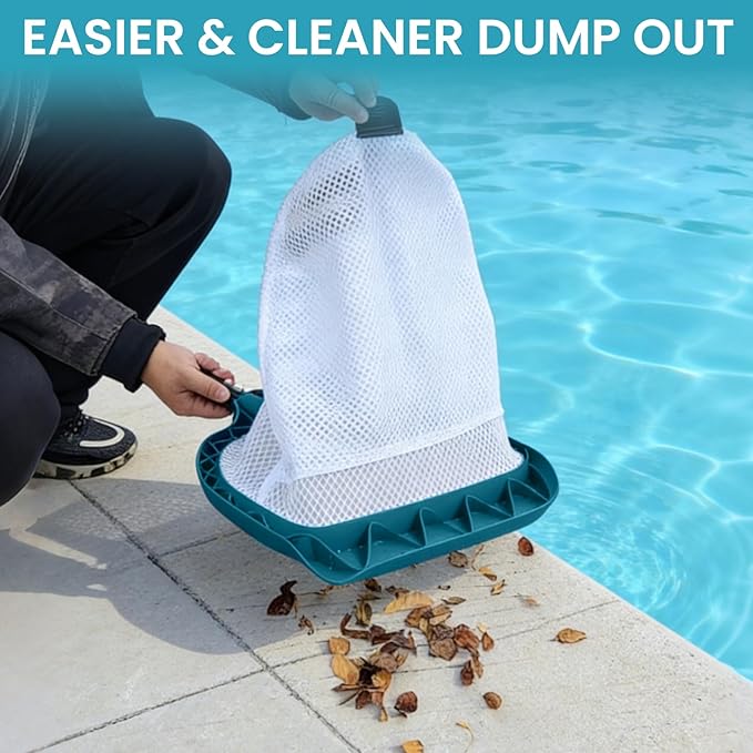 POOLWHALE Pool Skimmer Net - Upgrade Swimming Leaf Rake with Extra Wide Scoop Edge Fine Mesh Nets for Pool Cleaning Leaves Debris (Not Pole)