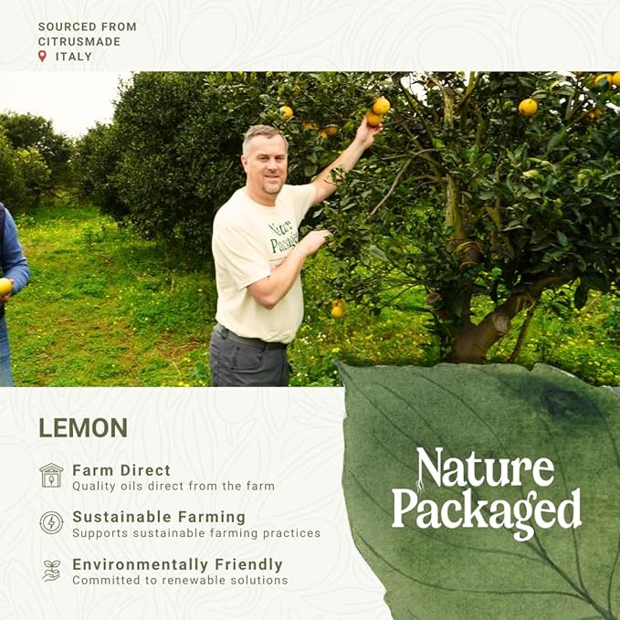 Lemon Essential Oil - Direct from Citrusmade Southern Italy - Cold Pressed - Aceite de Limón for Aromatherapy Massage Diffuser DIY Candle and Soap Making - 2lbs