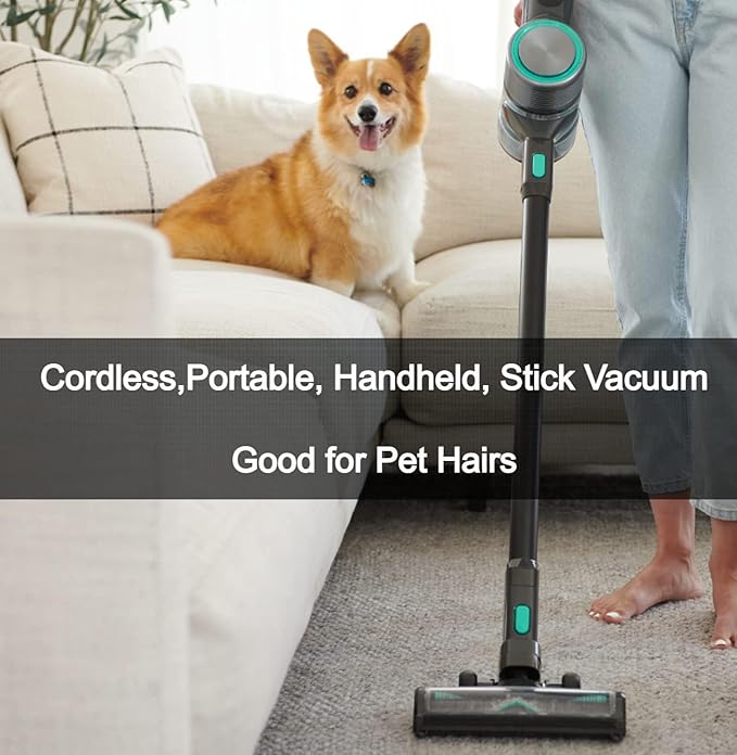 Wyze Cordless Vacuum Cleaner with 20000Pa Powerful Suction Lightweight Stick with HEPA Filter 300W Powerful Brushless Motor 40mins Runtime in Eco Mode for Home Hard Floor Carpet Pet Hair