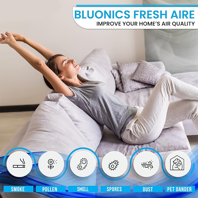 Bluonics Fresh Aire 3 Pack Water Air Washer Air Revitalizer &amp Freshener with 4 Fragrance Bottles 7-Color LED Night Light &amp White Noise Feature