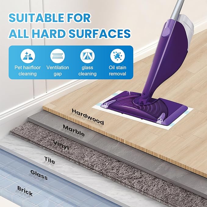 60 Count Wet Pads Refill for Swiffer Wet Jet Spray Mop - Wet Jet PadsMade of high-end Cotton5X Highly Absorbent Suitable for All Floor Surfaces Deep Cleaning of Stubborn Stains