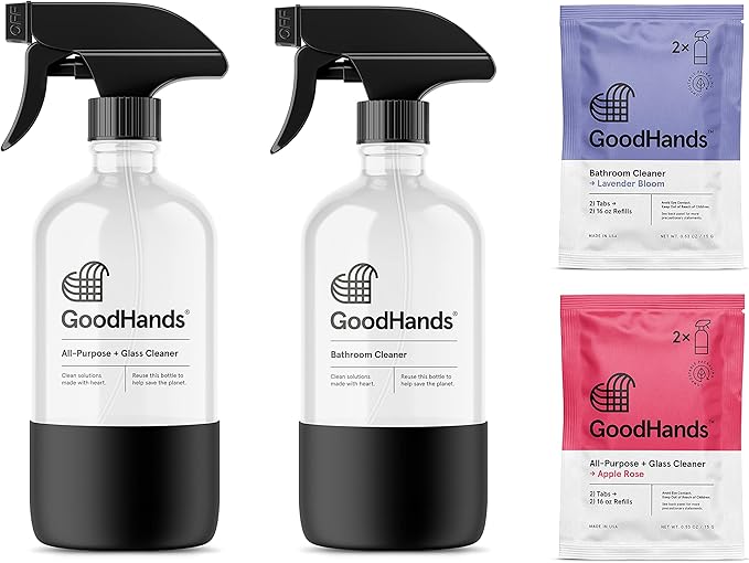 GoodHands 16 oz. All-Purpose Cleaner and Bathroom Cleaner (4-Pack) (Starter Kit Incudes 2 Spray Bottles and 4 Refills)