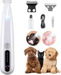 2026 New Pet Precision Trimmer Dog Paw Trimmer with LED Light Low Noise IP68 Waterproof Dual-Speed Motor Suit for Trimming Paw Ear Face Butt Eyebrows USB Rechageble
