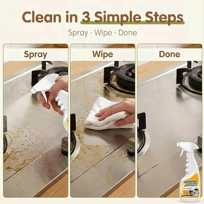 Multi-purpose Heavy Grime Duty Cleaner Multi-purpose Heavy Oil Stain Cleaner Heavy Oil Stain Cleaner Kitchen Kitchen Degreaser Spray For Range Hood Oven Pots and Cabinet (2pcs)