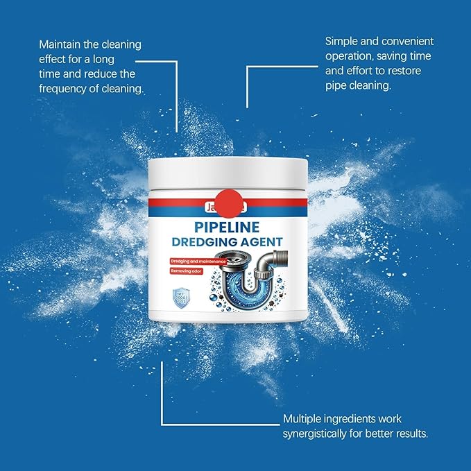 Drain Cleaner for Home Kitchen and Bathroom - Unclog &amp Deodorize Pipes Remove Stubborn Stains Fast Acting Formula(2PCS)