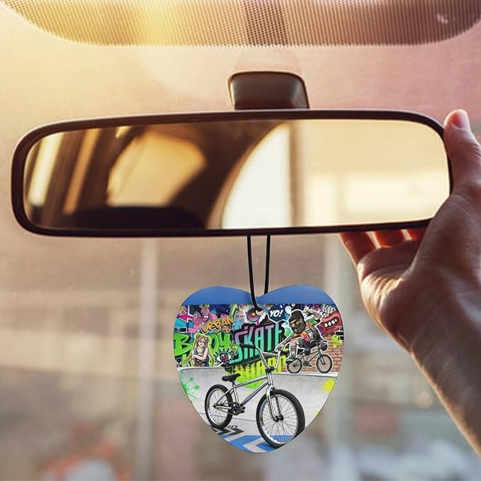 5PCS Car Air Freshener Hanging Personalized Double Sided Urban Bike Car Fresheners Long Lasting New Cars Scents Cute Automotive Freshies for Closets Drawers (tea)