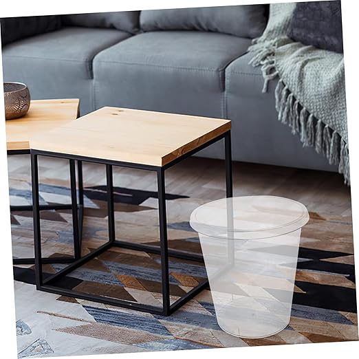 GLEAVI Clear Trash Can Versatile Wastebasket for Bedroom Living Room Bathroom Easy to Clean Rubbish Storage and Reusable