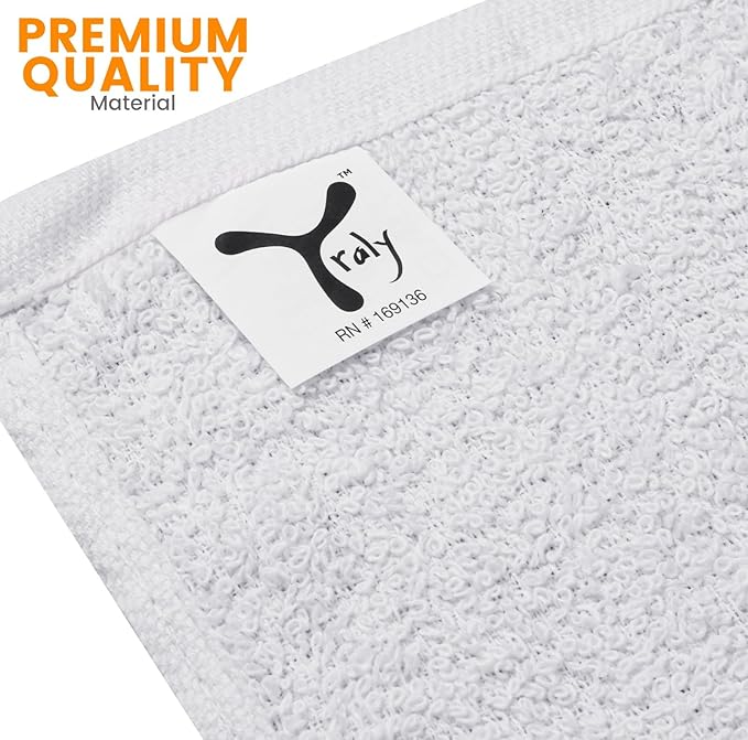 Terry Bar Mop Towels (Pack of 60) – Absorbent and Quick Drying Commercial-Grade Cotton Cleaning Towels Cleaning Rags for Kitchen Bar – Reusable Shop Rags 14”x17” White
