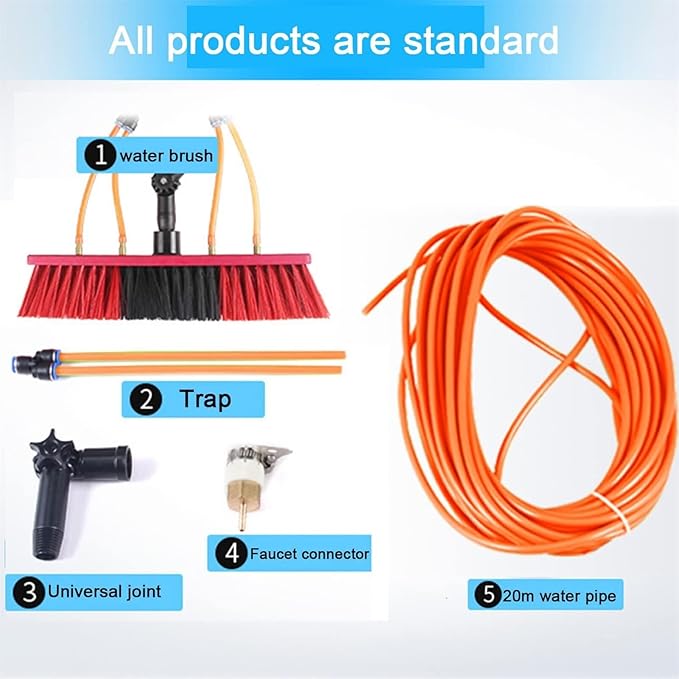 Water Fed Telescopic Brush Window Cleaning Pole Brush Window and Solar Panel Cleaning System Windows Cleaning Trucks Water Fed Pole Kit (Color : 50cm Brush Head Size : 4M/13.1Ft)