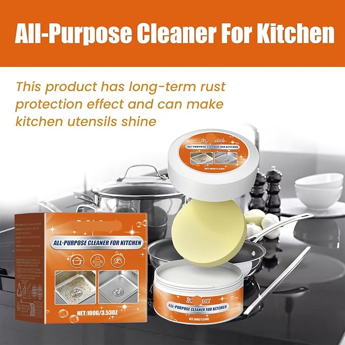 Kitchen Multi-Purpose Cleaning Paste - Removes Rust &amp Stains Long-Lasting Rust Protection For Stoves Range Hoods Cookware(3PCS)