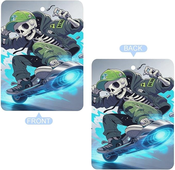 5PCS Car Air Freshener Hanging Personalized Double Sided Skull Skater Car Fresheners Long Lasting New Cars Scents Cute Automotive Freshies for Closets Drawers (tea)