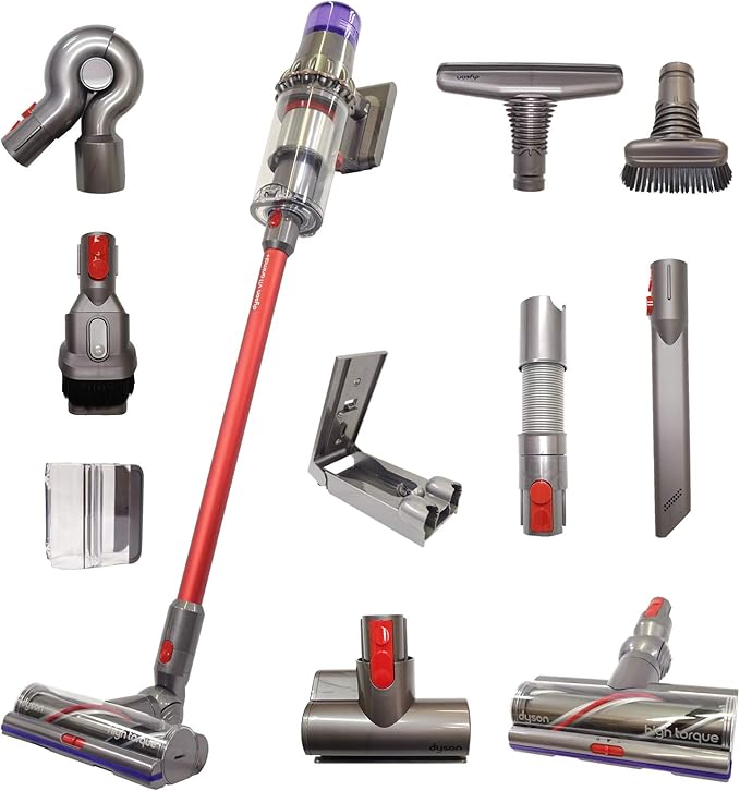 Dyson V11 Animal+ Cordless Red Wand Stick Vacuum Cleaner with 10 Tools Including High Torque Cleaner Head | Rechargeable Cord-Free Lightweight Powerful Suction | Limited Red Edition