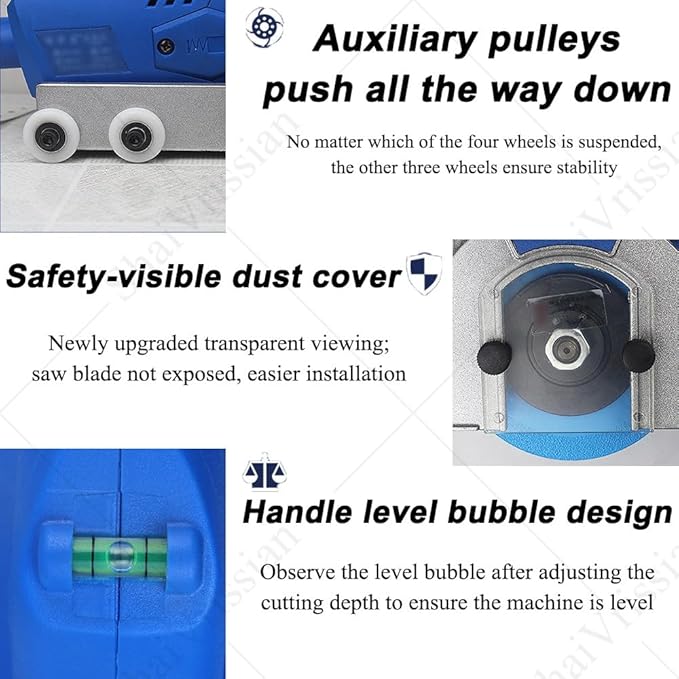 Electric Tile Grout CleanerPortable Self Vacuuming Machine 9000 RPMwith Tool SetDust Blowing Designfor Dust Tile Joint and Hard Cement Removal