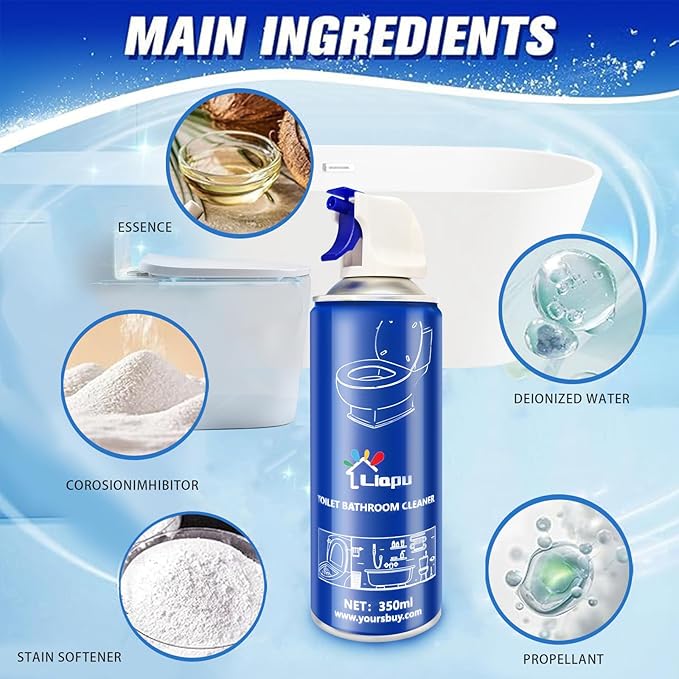 Powerful Toilet Bowl Cleaner – Rapid Stain Remover Eliminates Limescale &amp Odors Fresh Mint Scent Eco-Friendly Formula Safe for Pipes &amp Septic Tanks (4)
