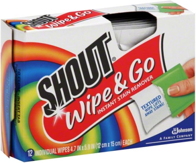 Shout Wipe &amp Go Instant Stain Remover Wipes 12 ea (Pack of 7)