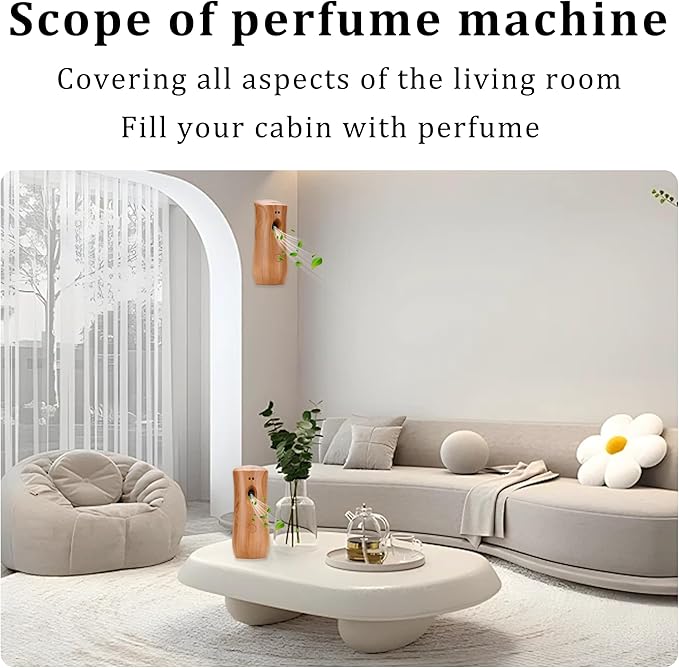 Automatic Air Freshener Spray Dispenser (6-Pack) Free Standing or Wall Mounted Adjustable Aromatherapy Machines for Home Indoor Bathrooms Offices Hotels and Commercial Places (Wood 001)