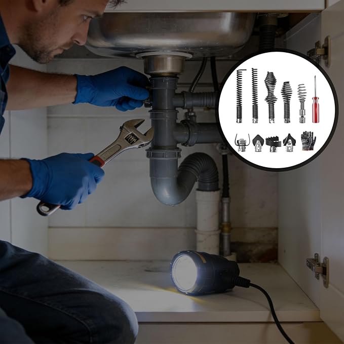 Powerful 16mm Set with Gloves for Quick Clog Removal in Settings Basement