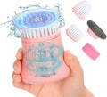 Electric Dish Washing Brush Small Handheld Power Scrubber Pink Cordless Cleaning Brushes kit Gift for Woman for Kitchen cleanup Dishes/Plates/Sink IP66 Waterproof Household Cleaning Supplies