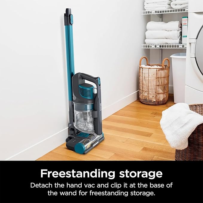 Shark Pet Pro Cordless Lightweight Stick Vacuum Cleaner Self Cleaning Brushroll 40 Min Runtime Removable Handheld XL Dust Cup Teal/Grey (Renewed)