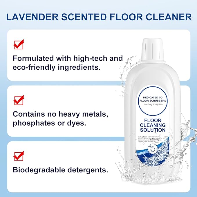 Floor Cleaner 1000ml Lavender Scent Compatible with Tineco Cleaning Solution Residue &amp Streak Free Suitable for All Robot Vacuum Cleaners and Wireless Wet Dry Dual-Use Vacuum Cleaners (Original)