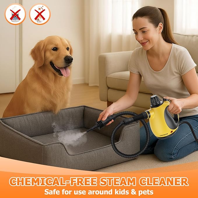 Handheld Steam Cleaner - High Pressure Steam Cleaner for Home Multi-Functional Cleaning Tools for Kitchen Bathroom Couch Car. Portable Steamer Makes Housework Easier