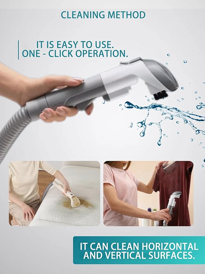 Steam Cleaner for CarAll Purpose Cleanerwith Six Nozzles450W Carpet Cleaner Machinefor Pet Stains Couch Rug